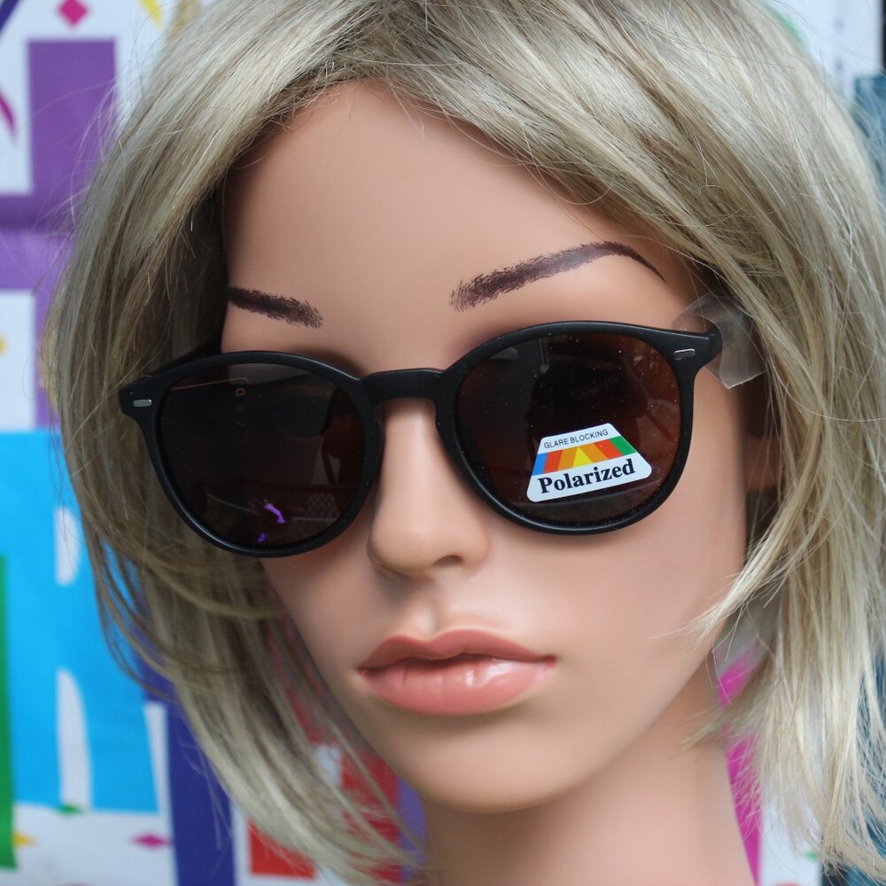 women's polarized sunglasses black/brown